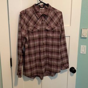 LL Bean M Cabin Stretch flannel plaid shirt